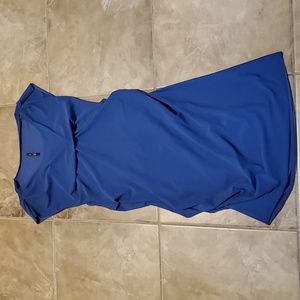 Sleek Royal Blue Cap-Sleeve Sheath Dress